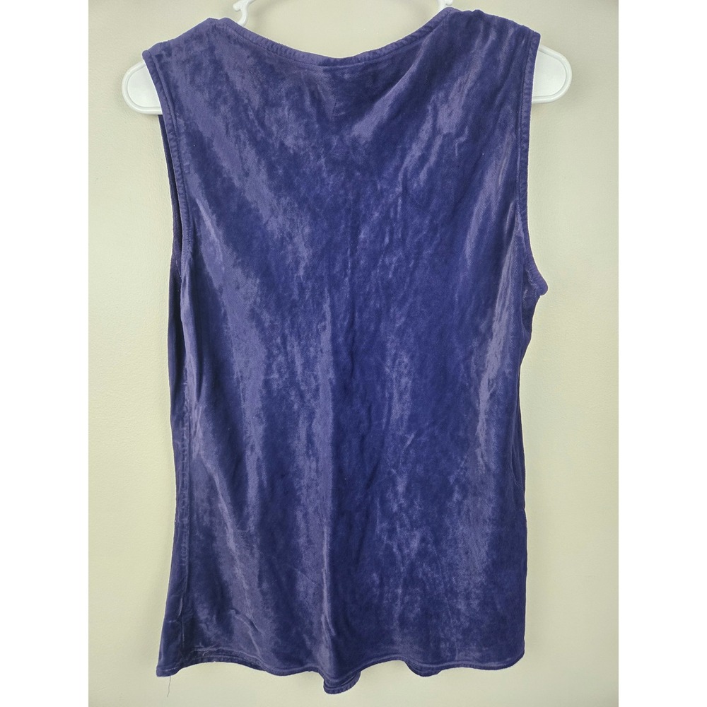 CP Shades Womens Purple Velvet Hand Dyed Rayon‎ Scoop Neck Tank Top Size M - Picture 7 of 9